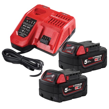 ENSEMBLE CHARGEUR ET DEUX BATTERIES MILWAUKEE M18NRG-502