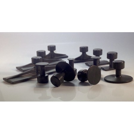 TABS DE COLLE GRIS LISSES 24 pcs. / BLACK PLAGUE