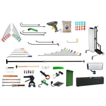 Kit Outils Dsp. Grêle Basic - 81 pièces. Vendu par PdrXTools idéal pour les réparations sur carrosserie grêlée